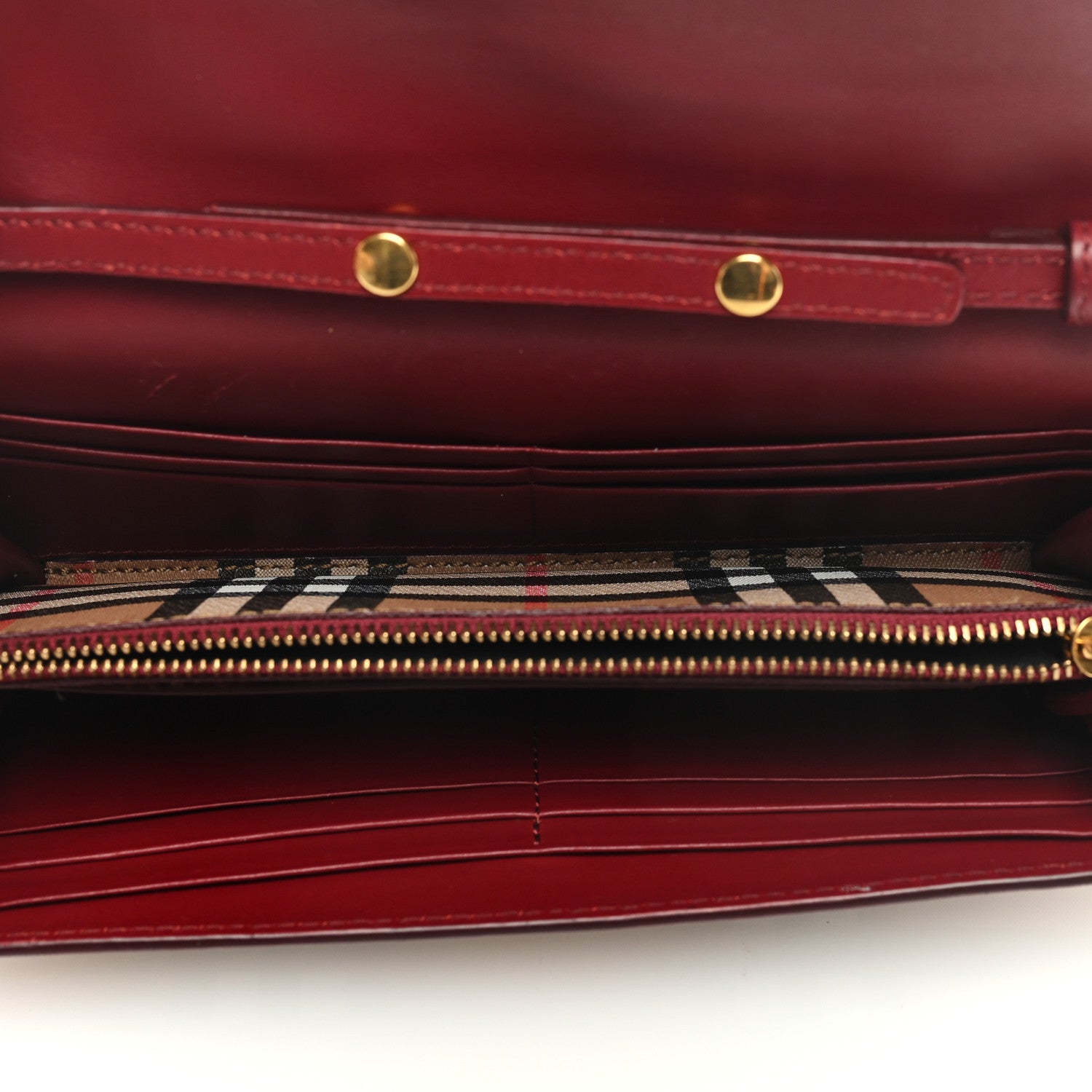 Burberry Vintage Check Henley Wallet On Chain Crimson 5 of 9