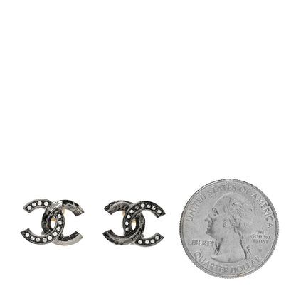 Chanel Ruthenium Crystal CC Earrings 2 of 5