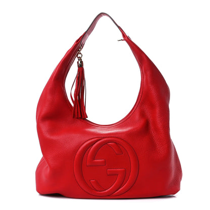 Gucci Pebbled Calfskin Large Soho Hobo Red 1 of 11