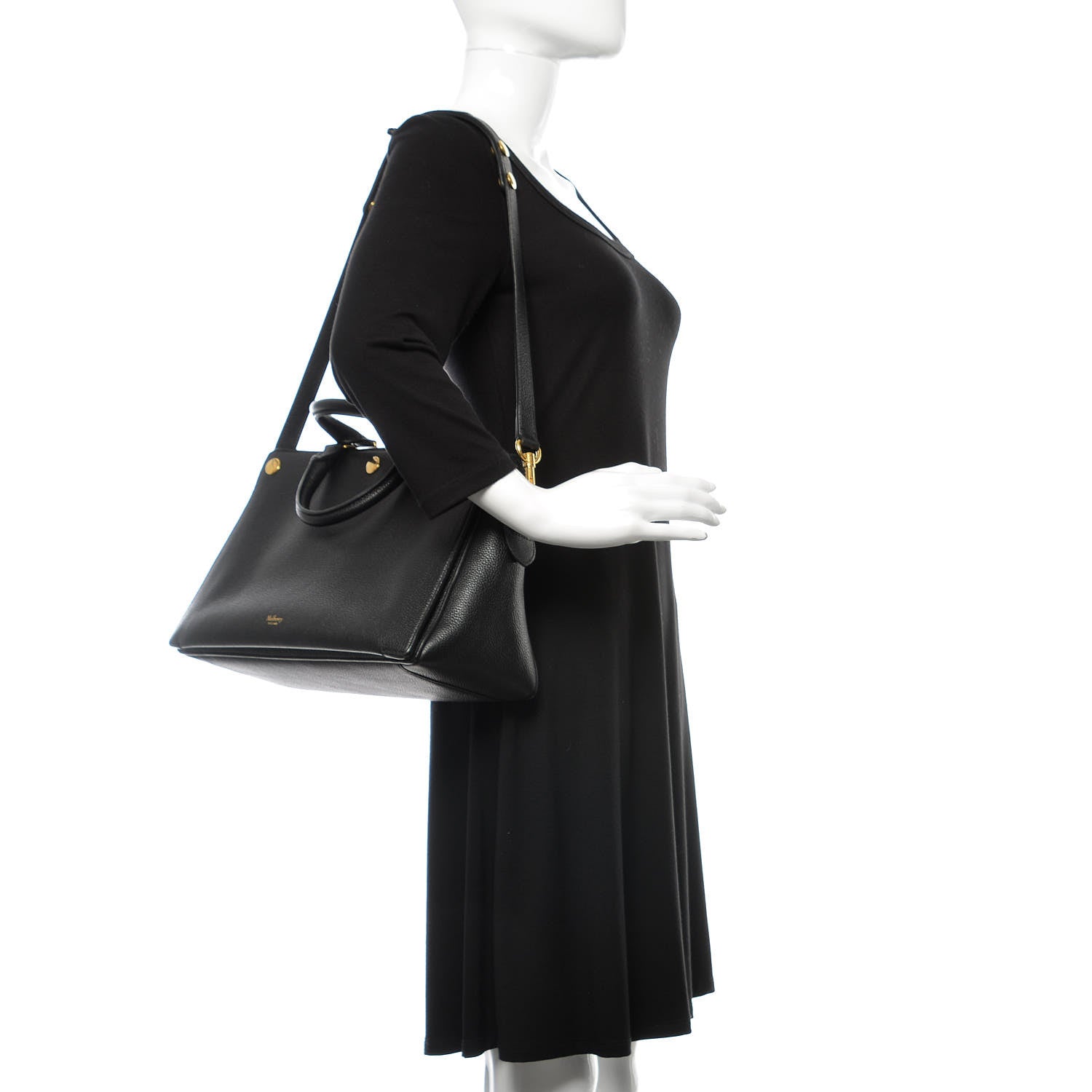 Mulberry Small Classic Grain Stud Tote Black 3 of 9