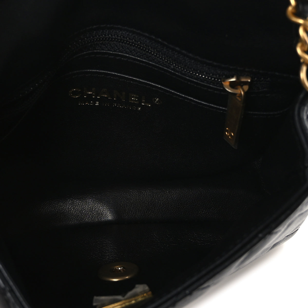 Lambskin Enamel Quilted Mini Coco Hearts Square Flap Black