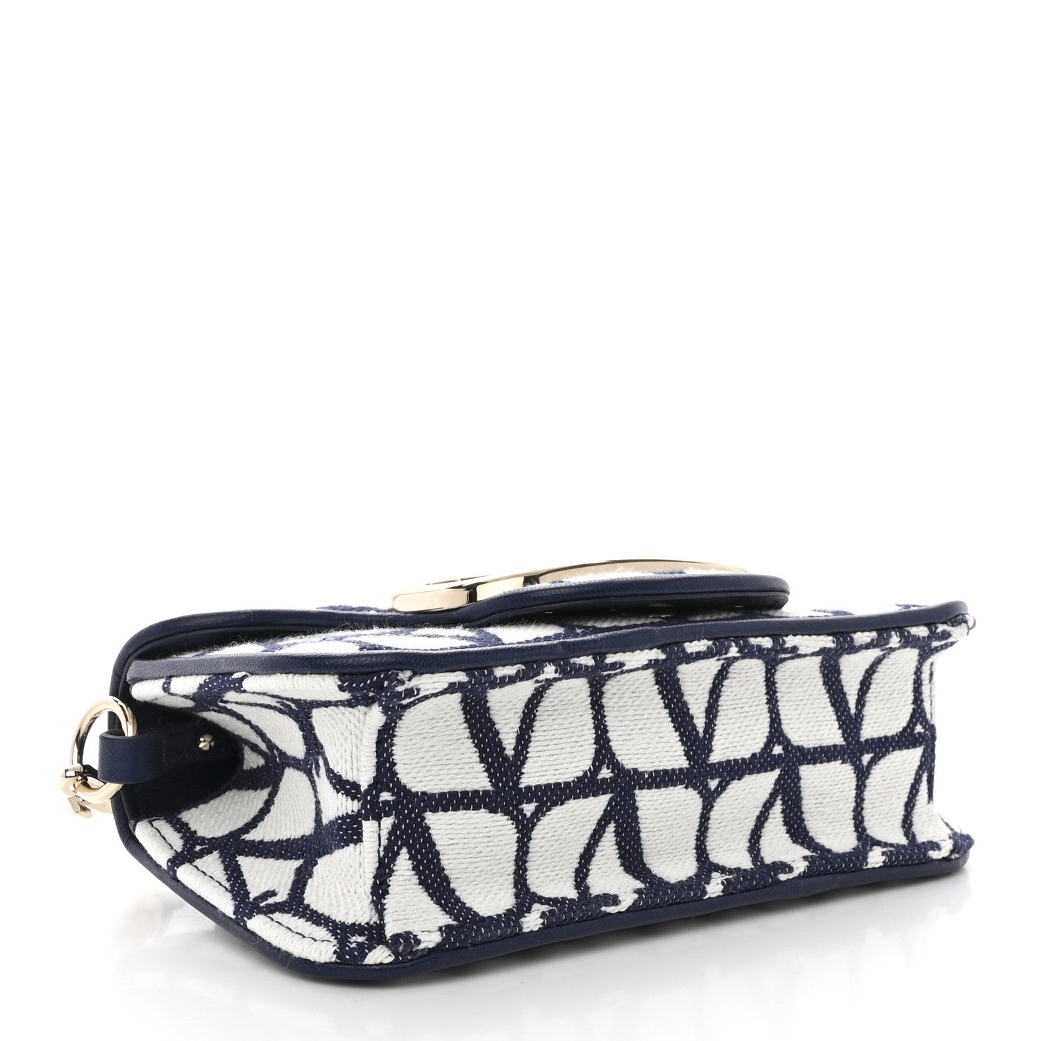 Valentino Garavani Toile Iconographe Cotton Vlogo Small Loco Shoulder Bag White Worker 4 of 12