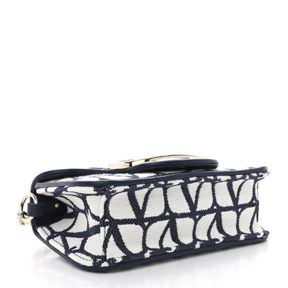 Valentino Garavani Toile Iconographe Cotton Vlogo Small Loco Shoulder Bag White Worker 4 of 12