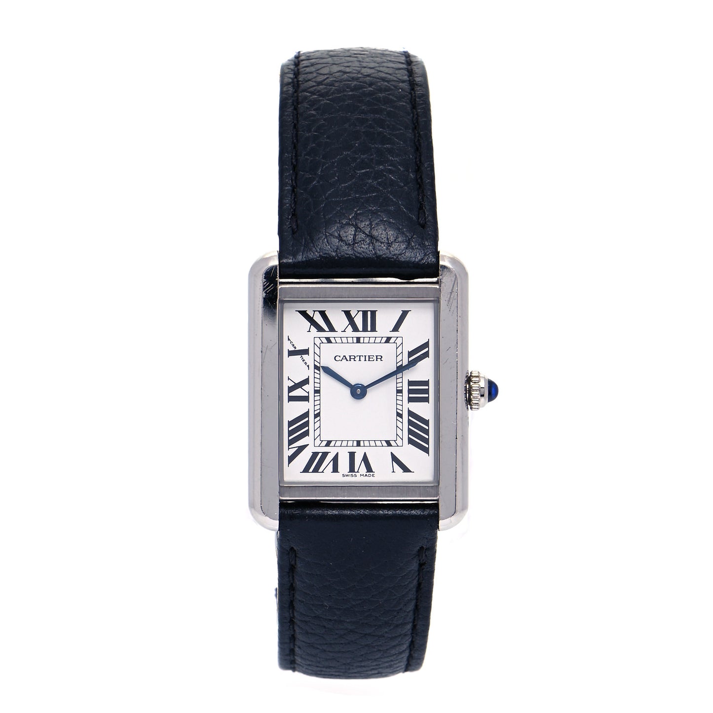 Stainless Steel Calfskin 24mm Tank Solo Quartz Watch