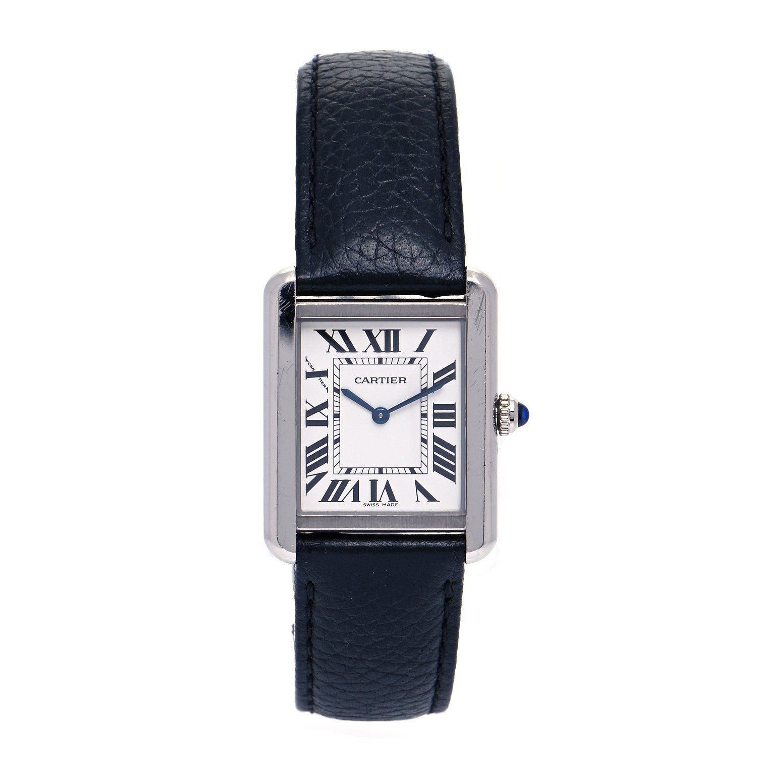 Cartier Stainless Steel Calfskin 24mm Tank Solo Quartz Watch 1 of 5