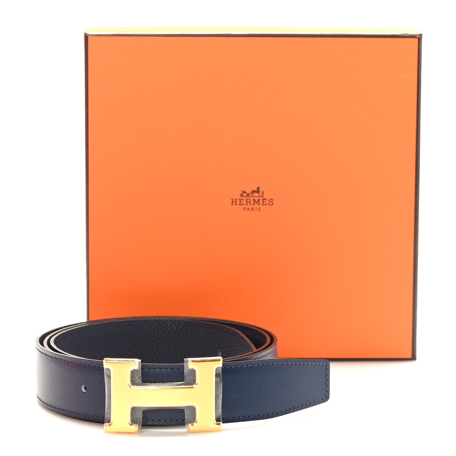 Hermes Box Togo 32mm H Belt 100 40 Bleu de Prusse Bleu Nuit 6 of 6