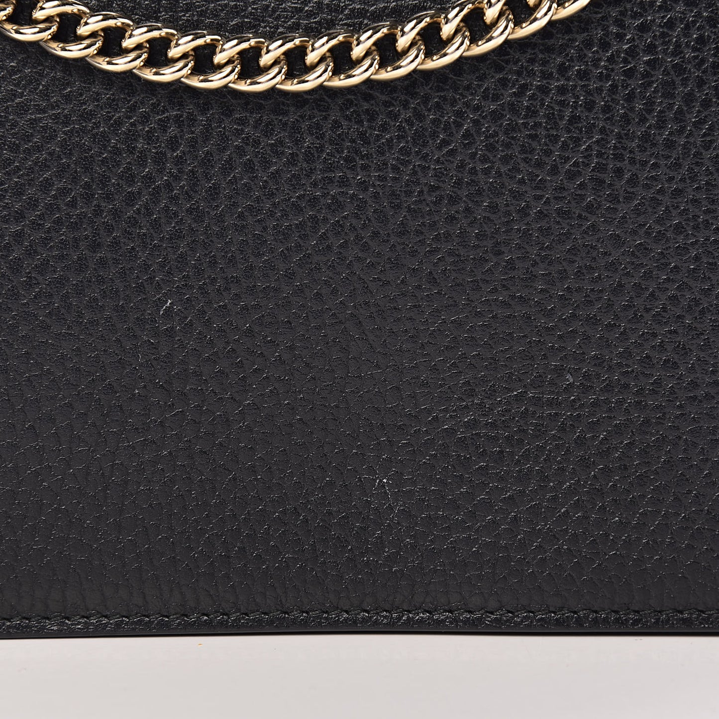 Dollar Calfskin Medium Betty Chain Wallet Black