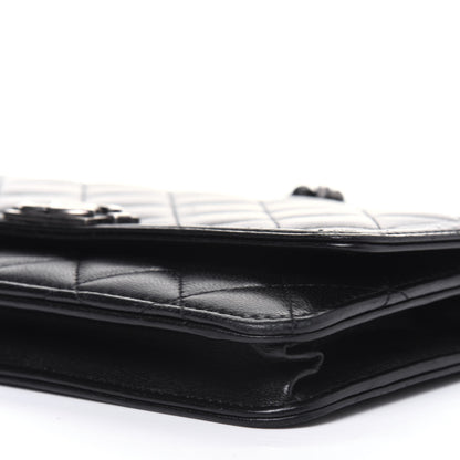 Chanel Lambskin Quilted Boy Wallet On Chain WOC Black 13 of 15