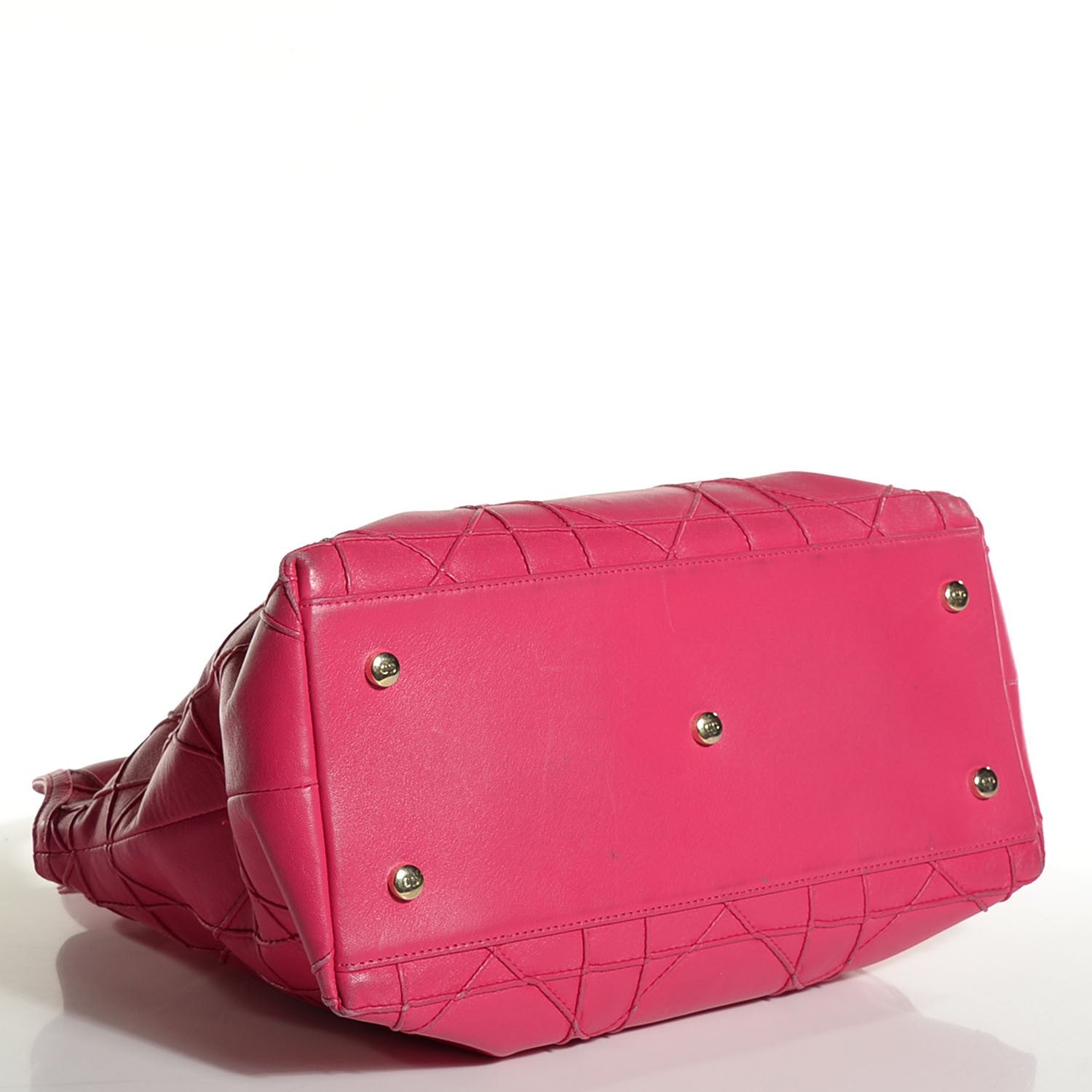 Christian Dior Lambskin Cannage Medium Granville Tote Fuchsia 14 of 20
