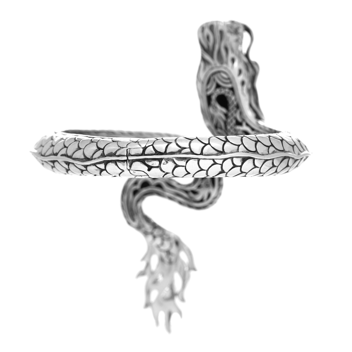 John Hardy Sterling Silver 18K Yellow Gold Naga Dragon Kick Cuff Bracelet 4 of 6