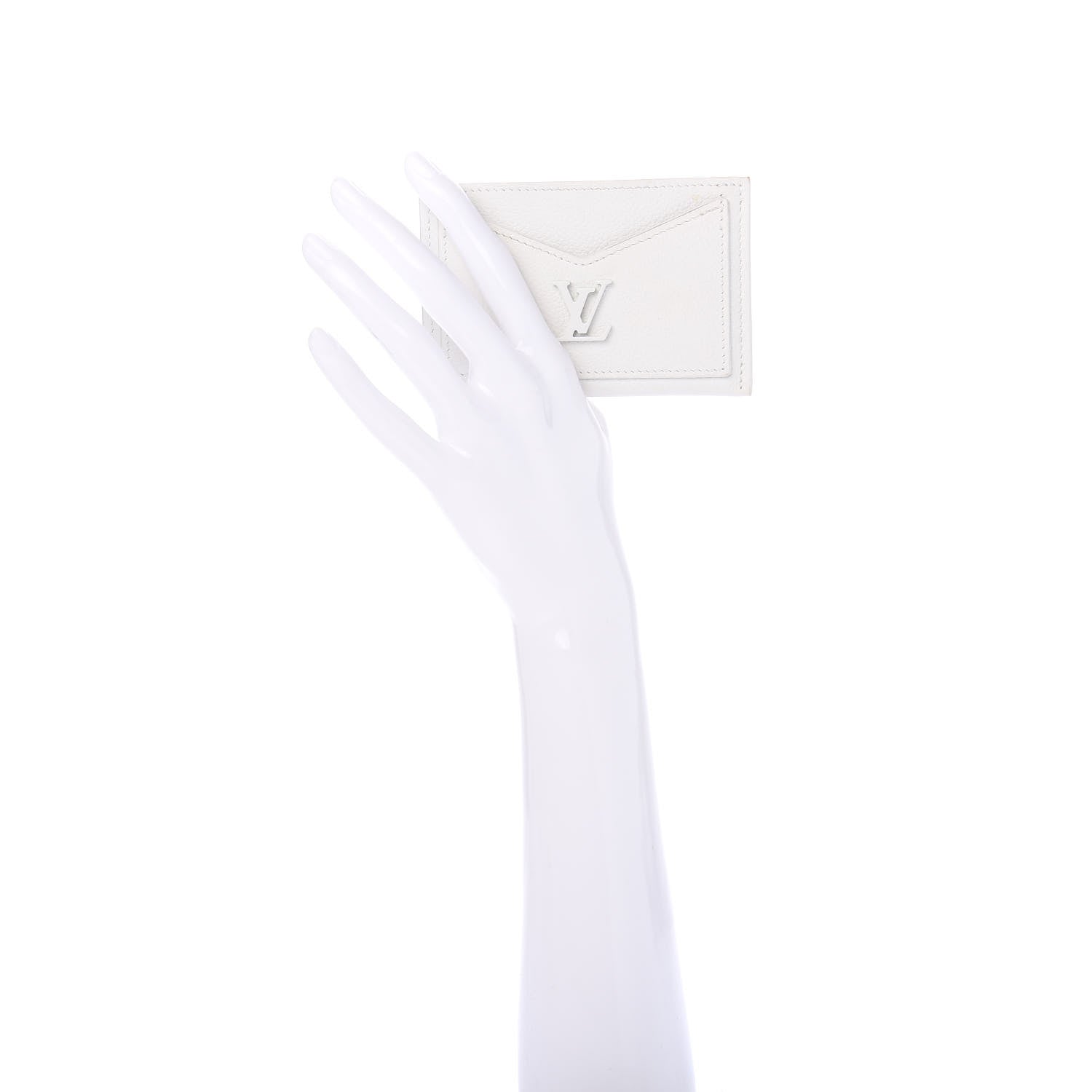 Louis Vuitton Calfskin Lockme Card Holder White 2 of 8