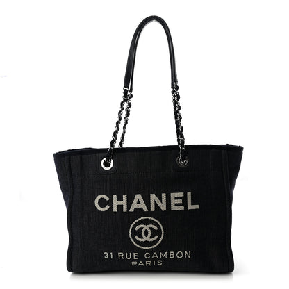 Chanel Denim Small Deauville Tote Dark Blue 1 of 10