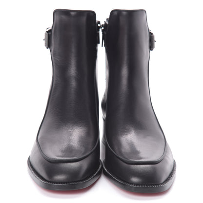 Christian Louboutin Calfskin Ecritoir Flat Ankle Boots 36.5 Black 2 of 7