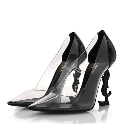 Saint Laurent Patent Calfskin PVC Opyum 110 Pump 38 Black Transparent 4 of 13