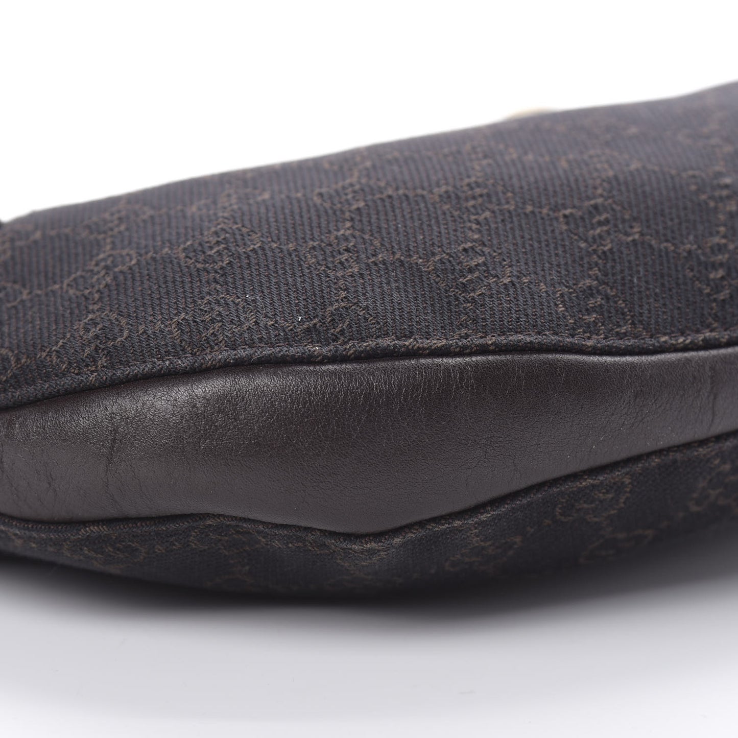 Denim Monogram Half Moon Hobo Dark Brown