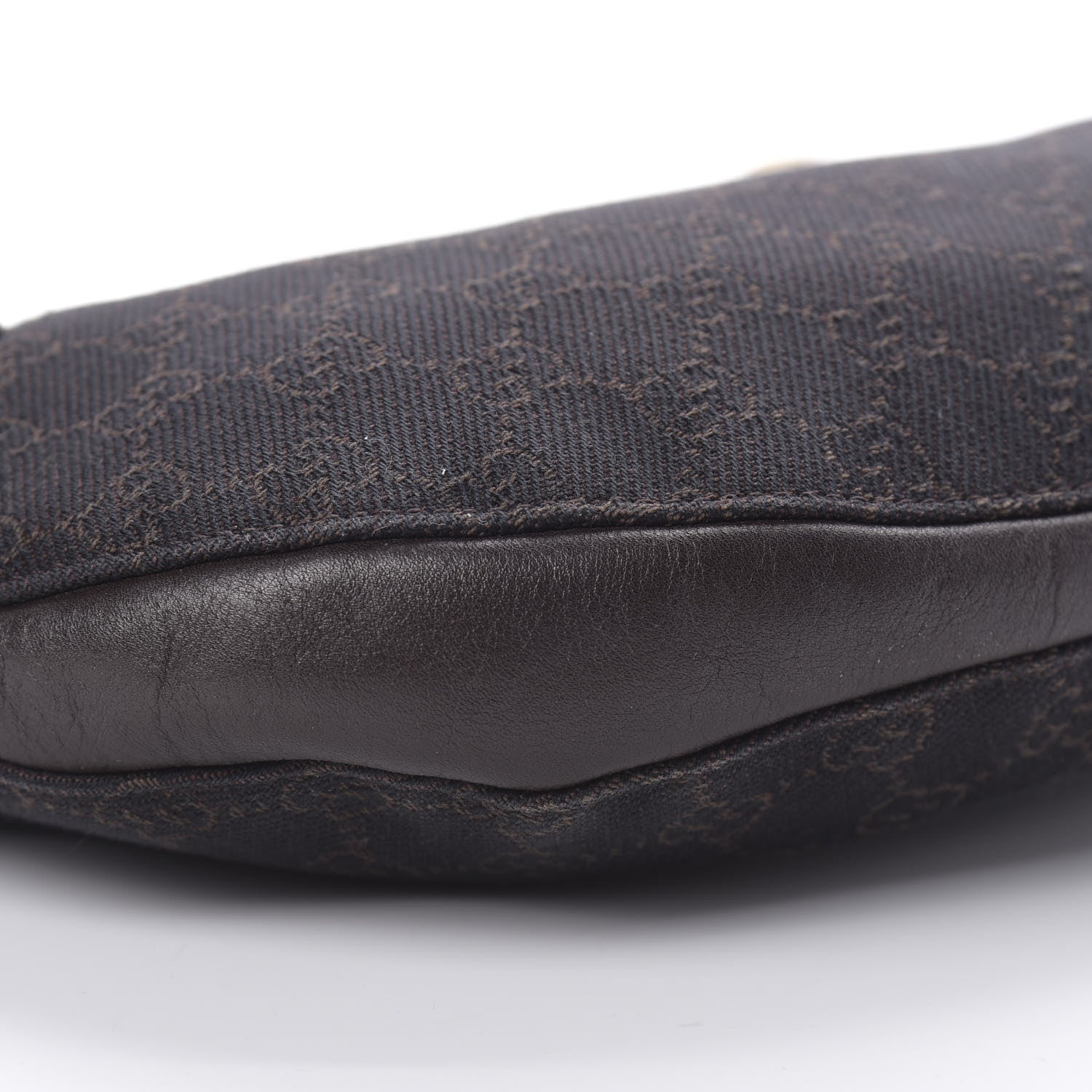 Gucci Denim Monogram Half Moon Hobo Dark Brown 9 of 12