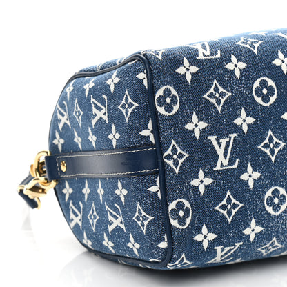Louis Vuitton Monogram Jacquard Denim Speedy Bandouliere 25 Bleu 8 of 10