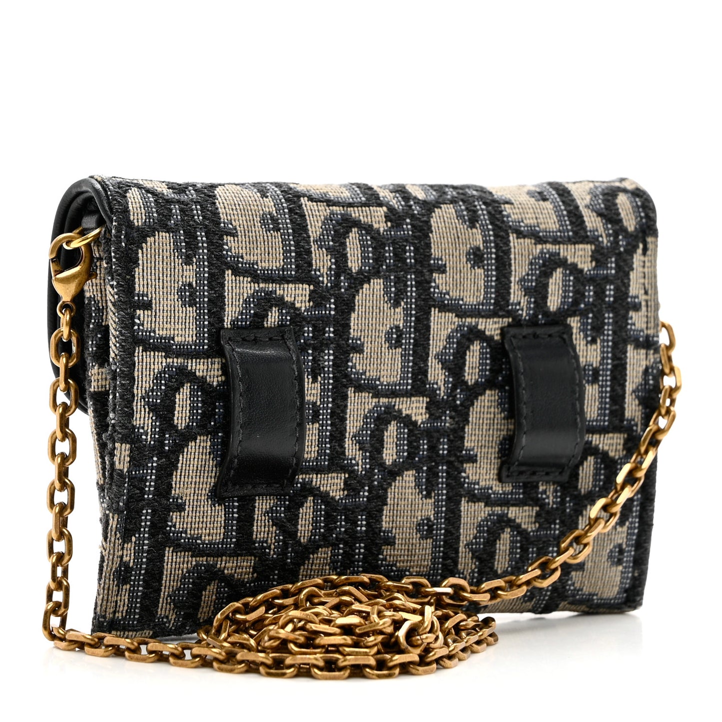Oblique Nano Saddle Chain Pouch Blue