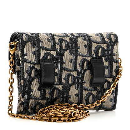 Christian Dior Oblique Nano Saddle Chain Pouch Blue 3 of 8