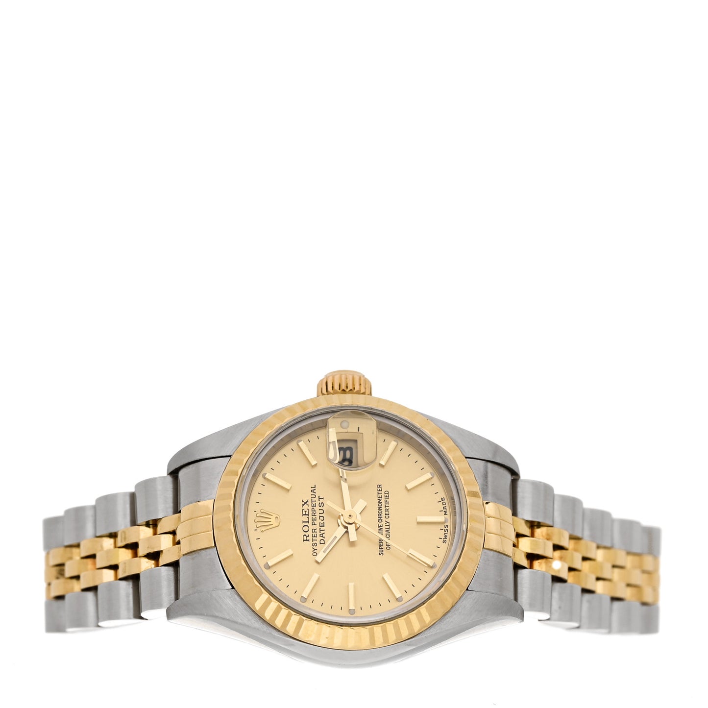 Stainless Steel 18K Yellow Gold 26mm Oyster Perpetual Datejust Watch Champagne 79173