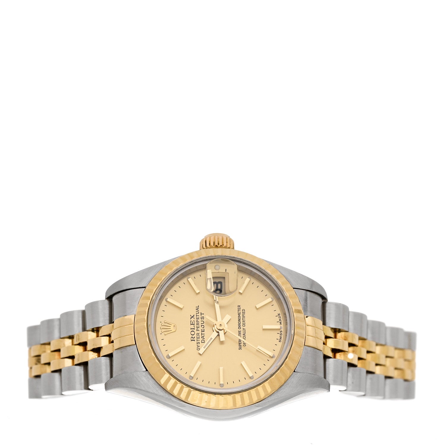 Rolex Stainless Steel 18K Yellow Gold 26mm Oyster Perpetual Datejust Watch Champagne 79173 2 of 4