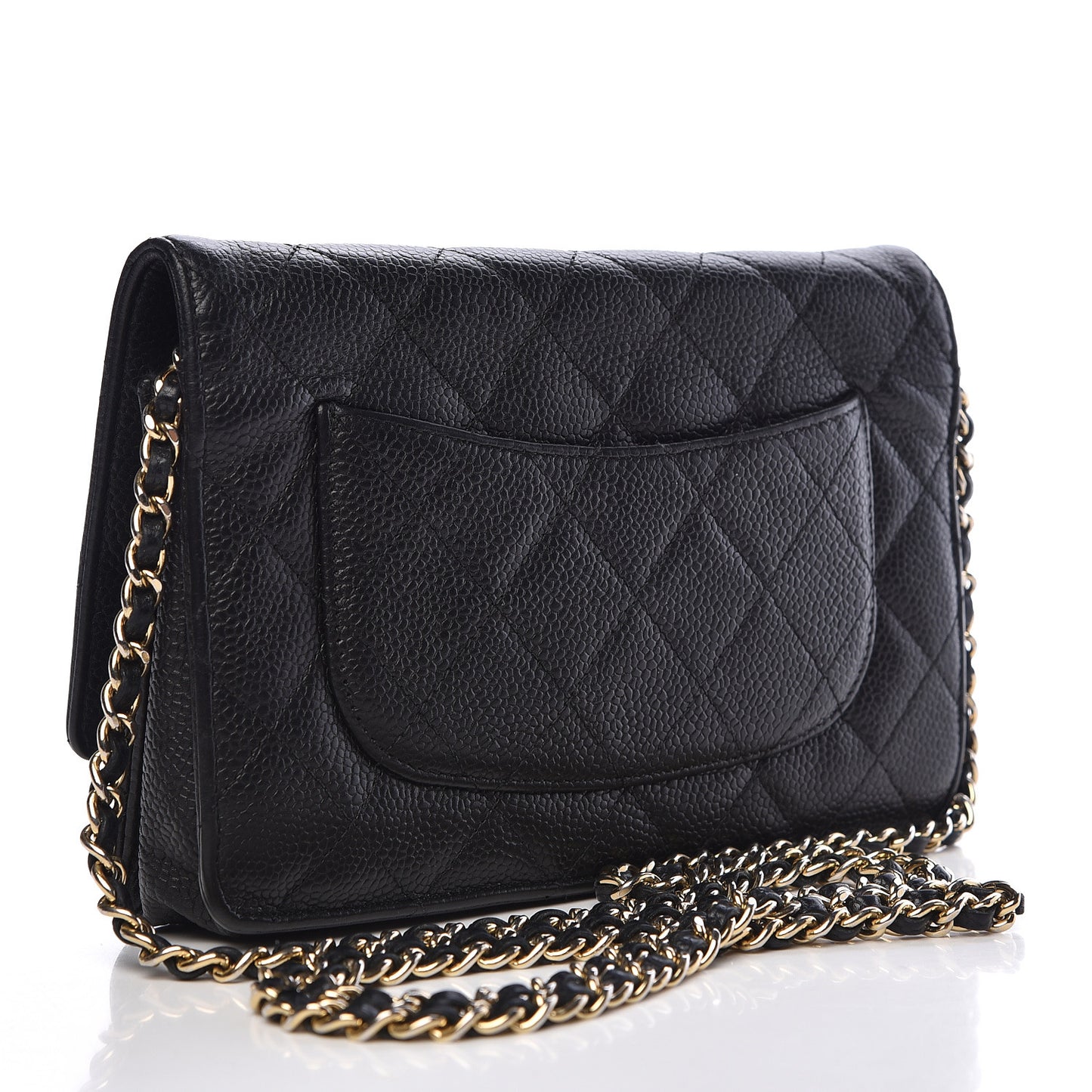 Caviar Quilted Wallet On Chain WOC Black
