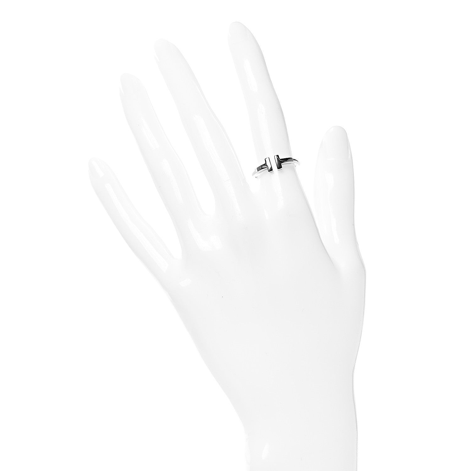 Tiffany 18K White Gold T Wire Ring 49 5 2 of 5