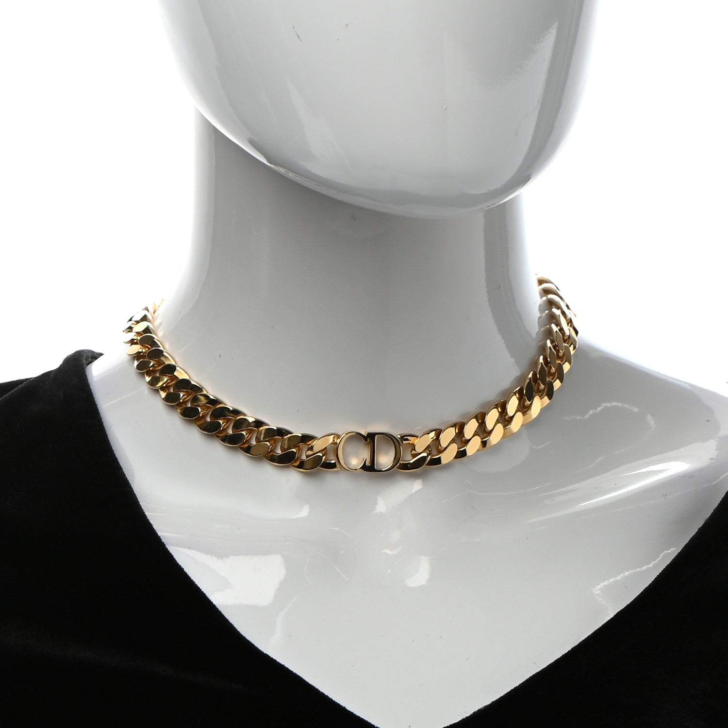 Christian Dior Metal Danseuse Etoile Chain Choker Necklace Gold 2 of 6