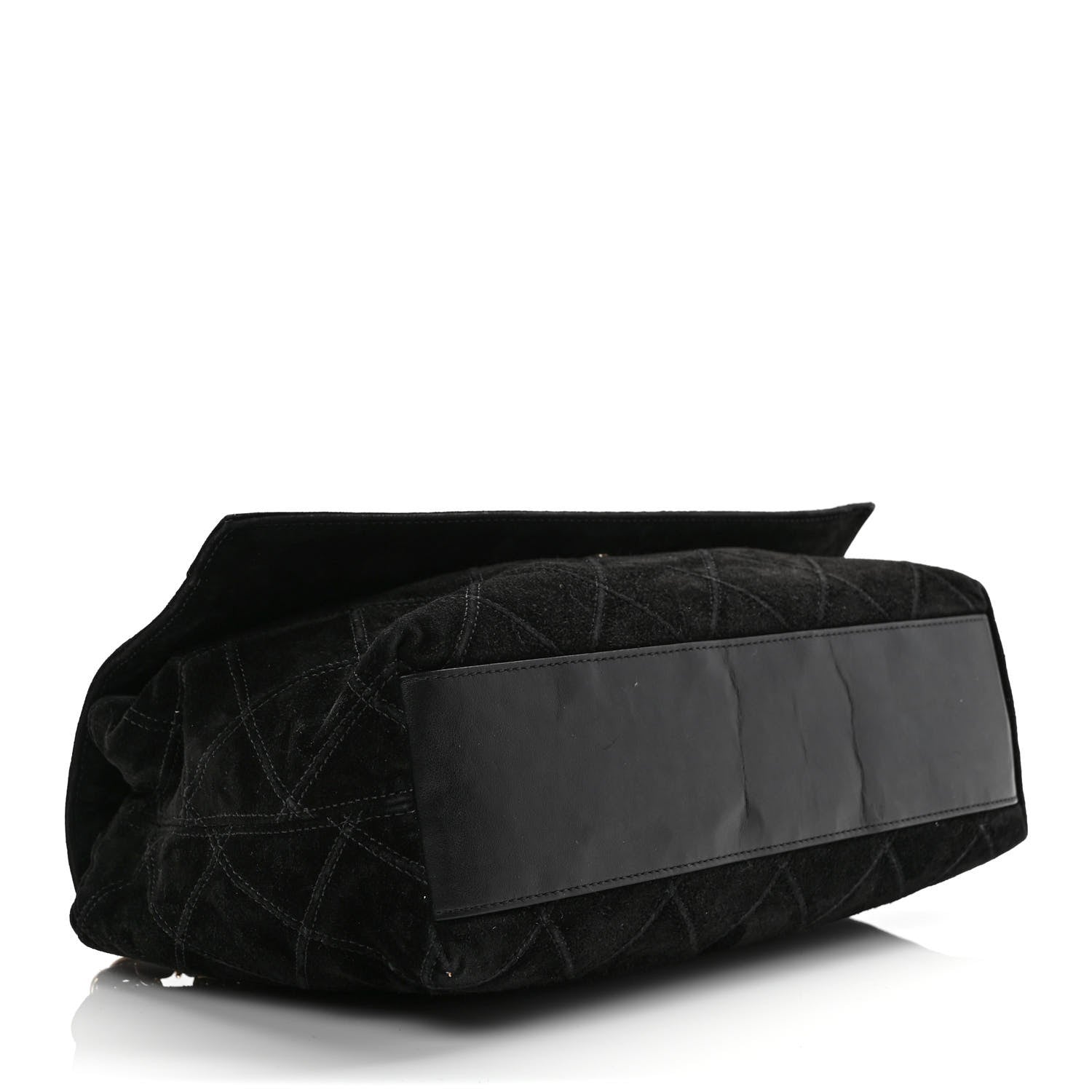 Chanel Suede Diamond Stitched Lovely Chains Flap Bag Black 3 of 8