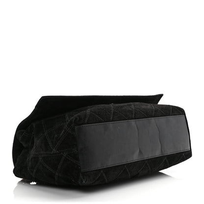 Chanel Suede Diamond Stitched Lovely Chains Flap Bag Black 3 of 8