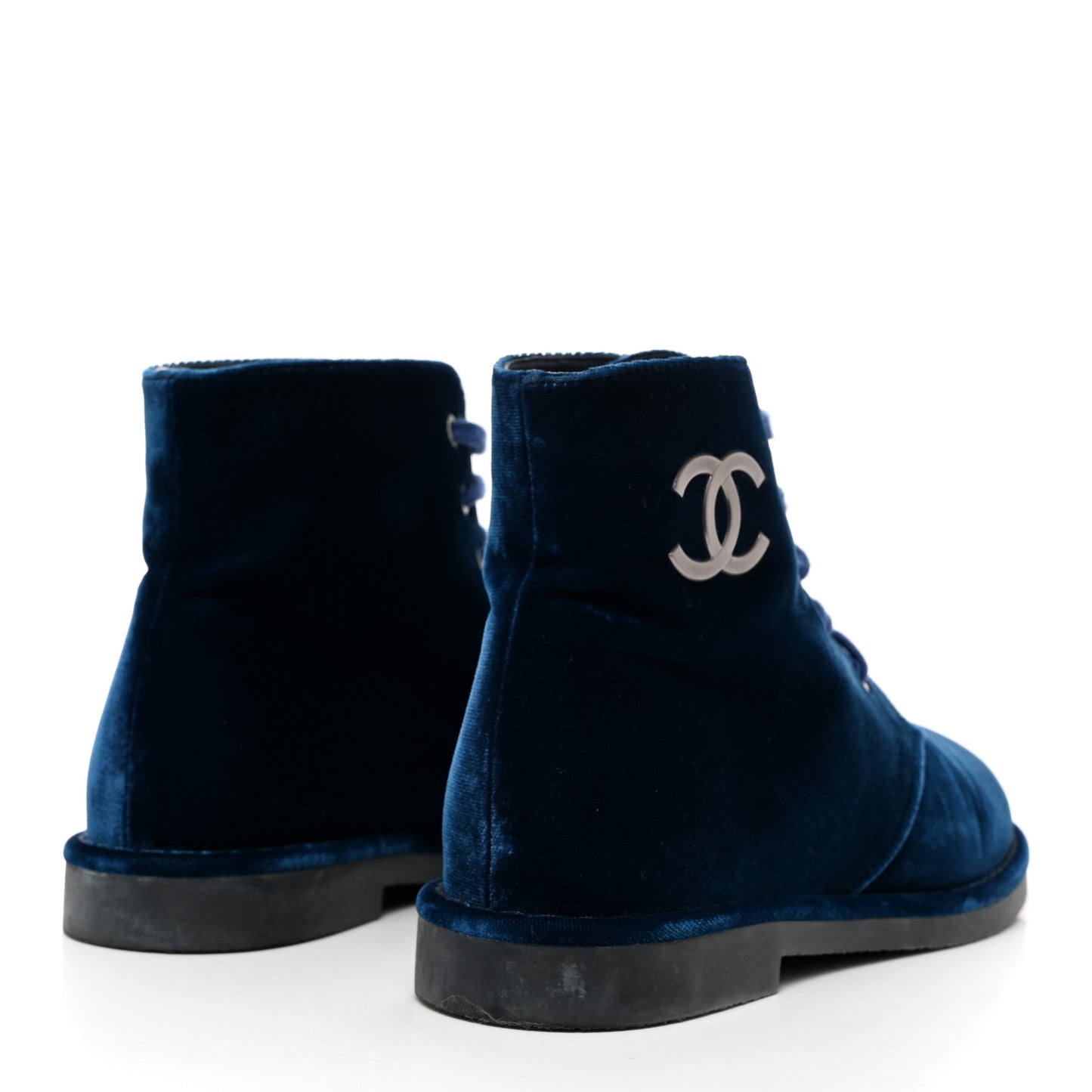 Velvet CC Lace Up Boots 37 Blue