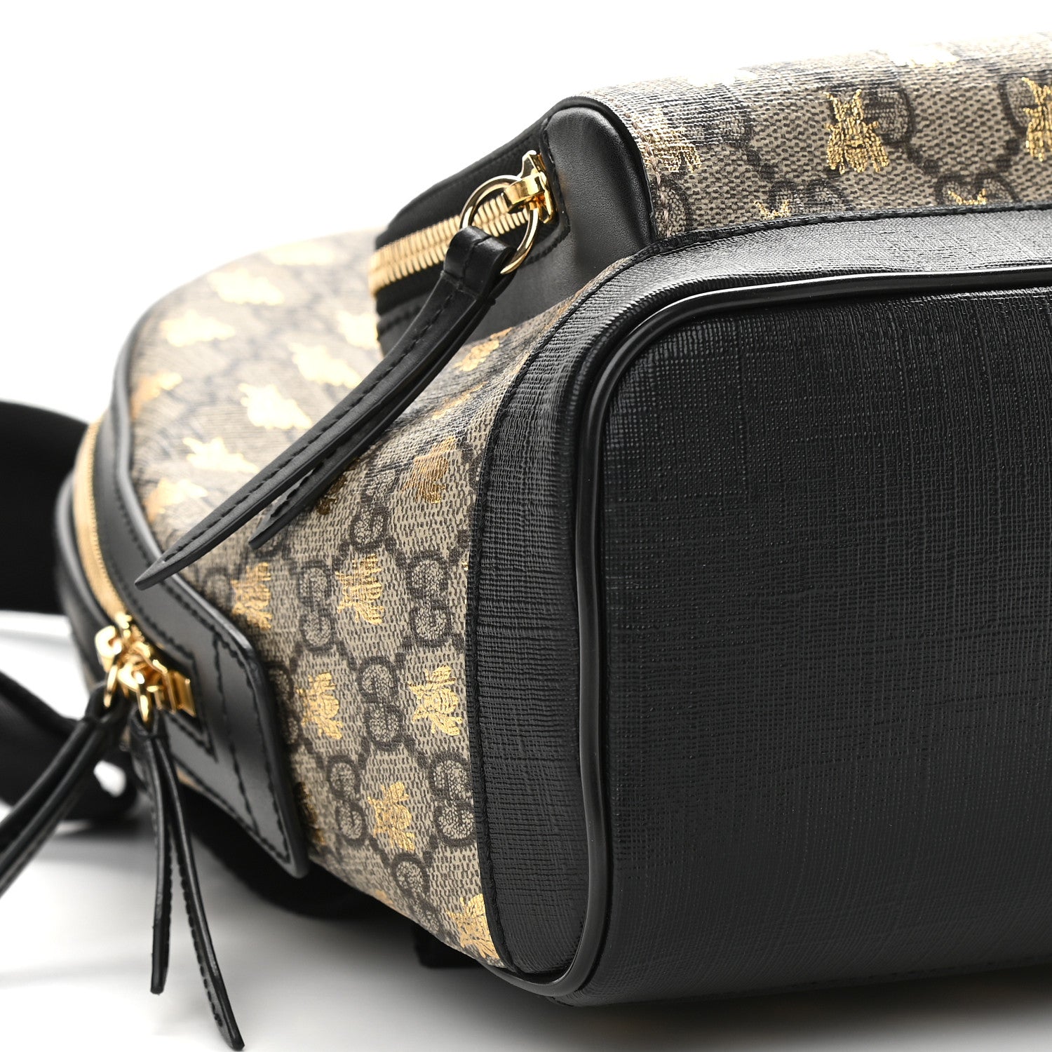 Gucci GG Supreme Monogram Bees Print Small Day Backpack Beige Oro Black 8 of 9