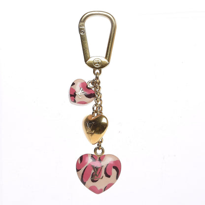 Louis Vuitton Leopard Heart Bag Charm Key Holder Blanc Corail 1 of 4
