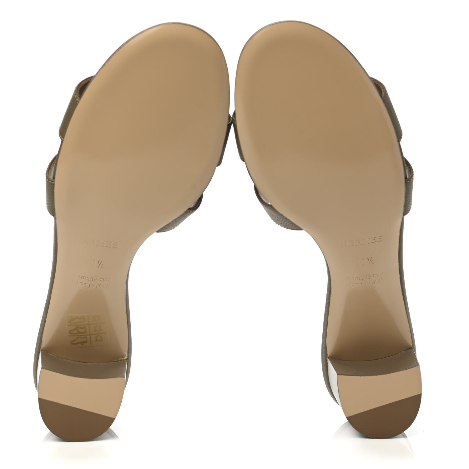 Hermes Epsom Oasis Sandals 40.5 Etoupe 5 of 10