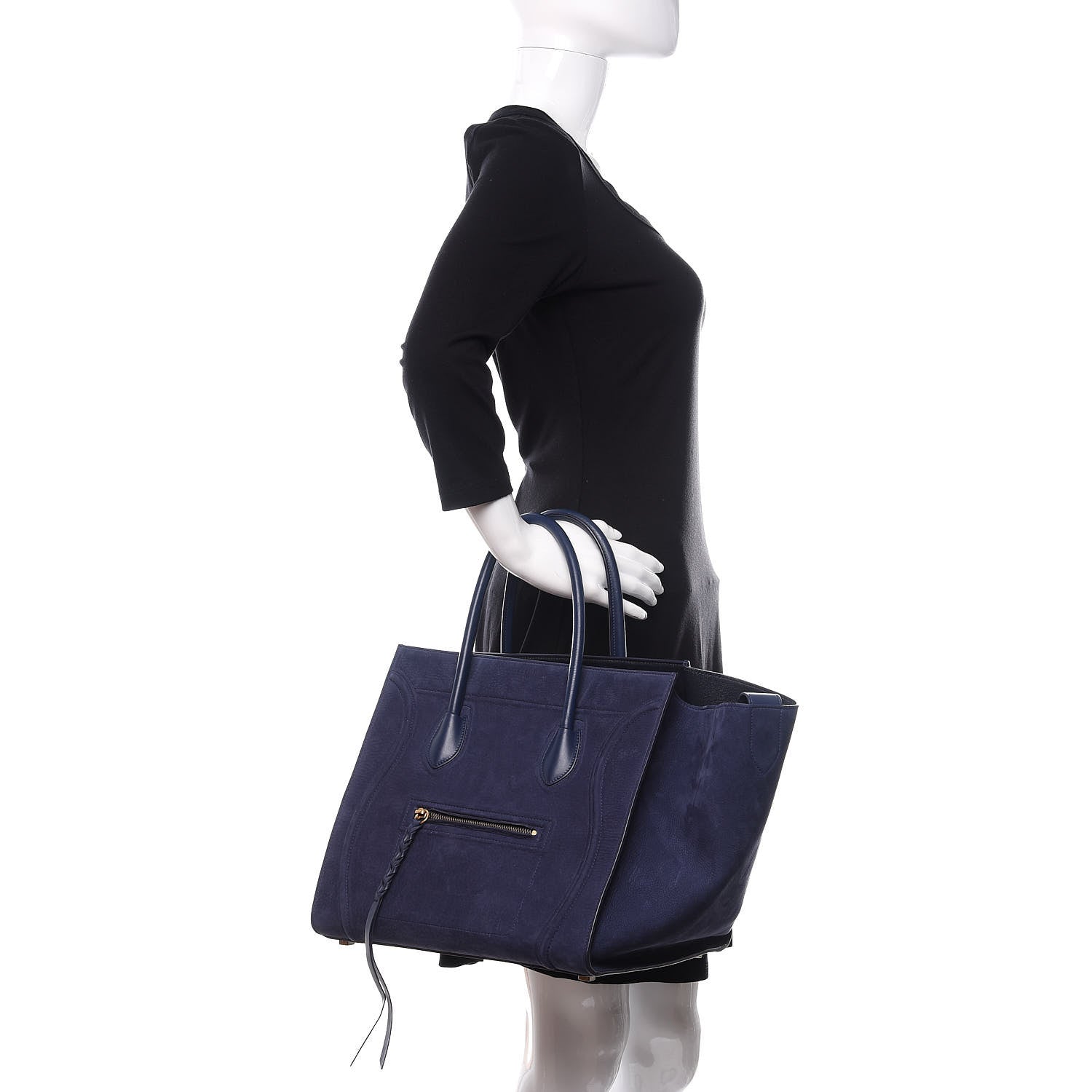 Celine Nubuck Calfskin Medium Phantom Luggage Navy 2 of 11