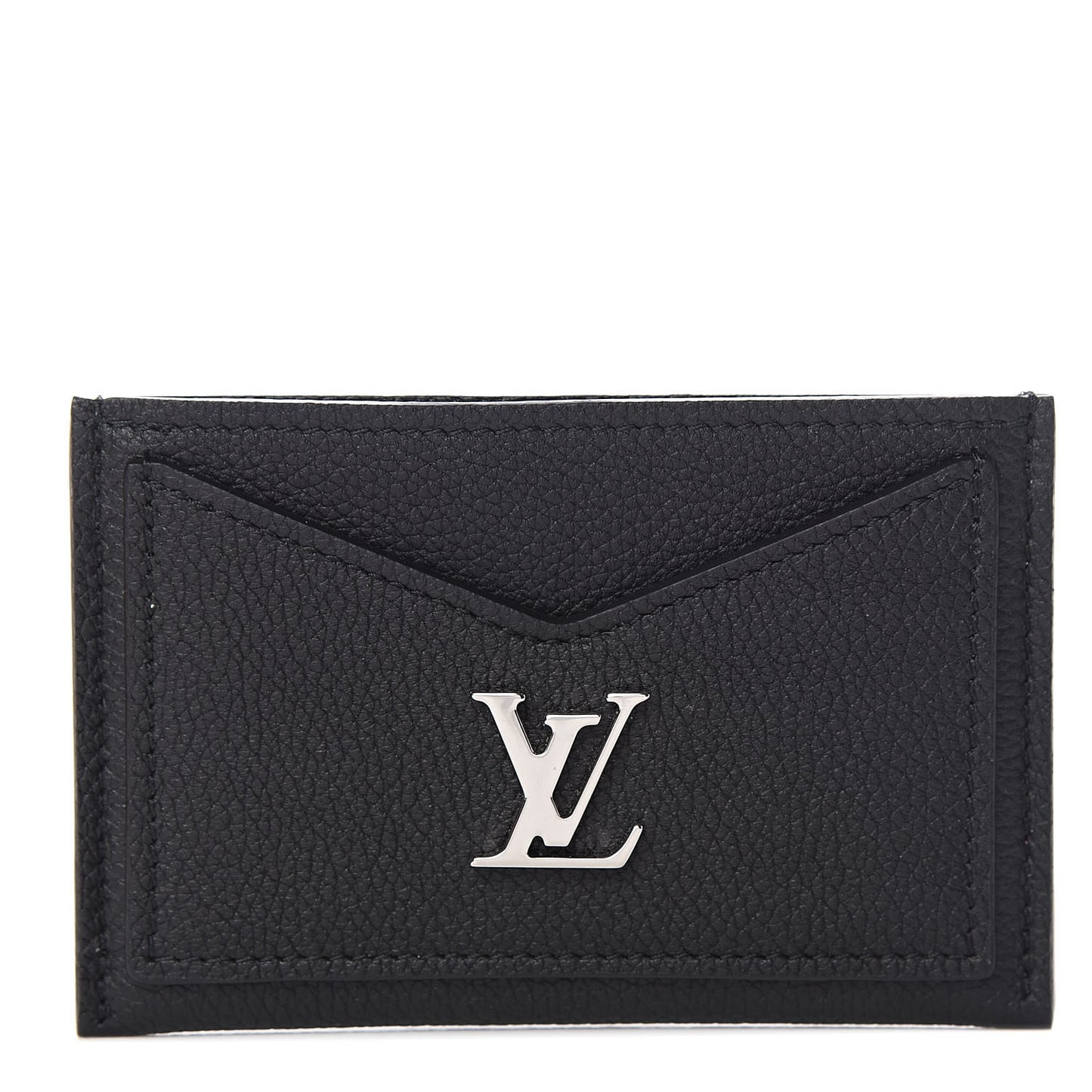 Calfskin Lockme Card Holder Black