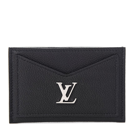 Louis Vuitton Calfskin Lockme Card Holder Black 1 of 7