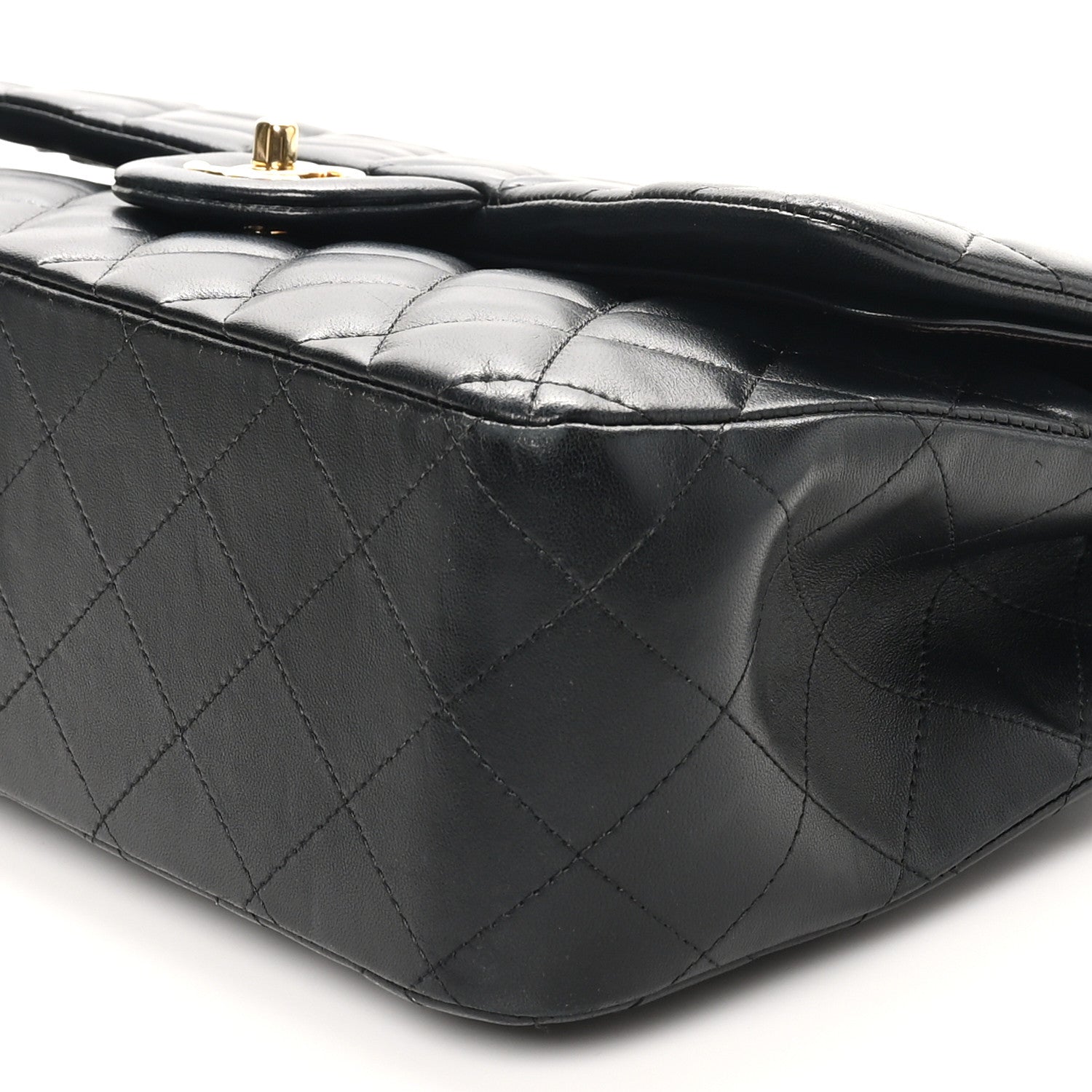 Chanel Lambskin Quilted Jumbo Double Flap Black 15 of 16