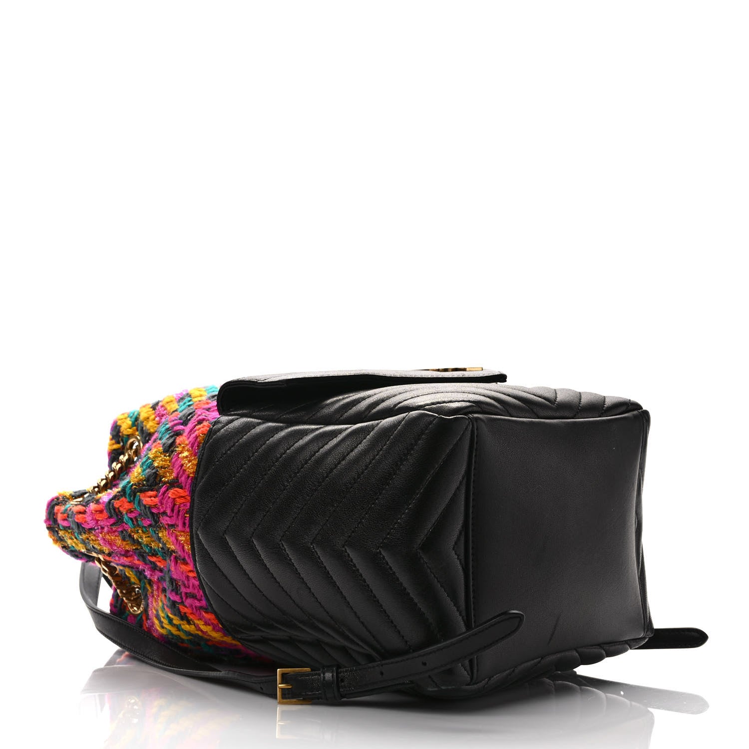 Saint Laurent Tweed Lambskin Matelasse Monogram Joe Backpack Black Rosso Multicolor 4 of 8