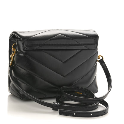 Saint Laurent Calfskin Y Quilted Monogram Toy Loulou Crossbody Bag Black 3 of 8