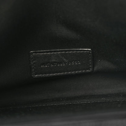 Saint Laurent Grain De Poudre Matelasse Chevron Monogram Envelope Clutch Black 7 of 9
