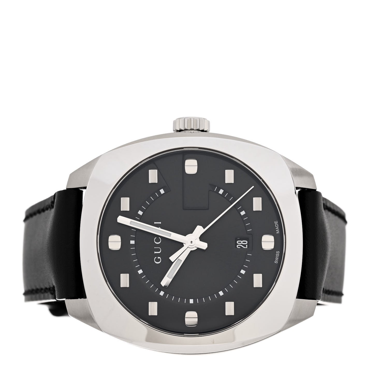 Stainless Steel Calfskin 40mm GG2570 Quartz Watch Black
