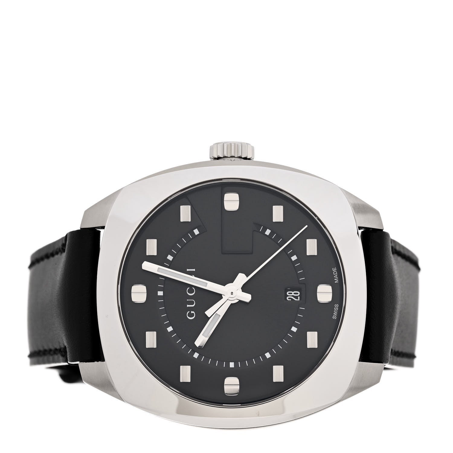 Gucci Stainless Steel Calfskin 40mm GG2570 Quartz Watch Black 2 of 5
