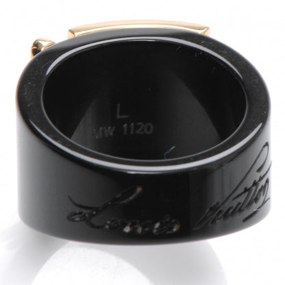 Louis Vuitton Lock Me Ring 7.5 L Black 3 of 4