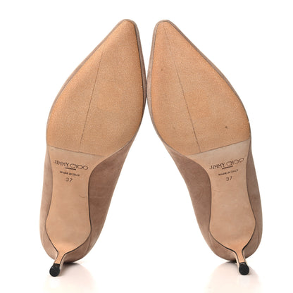 Jimmy Choo Suede Pointy Toe Romy 60 Pumps 37 Beige 5 of 8