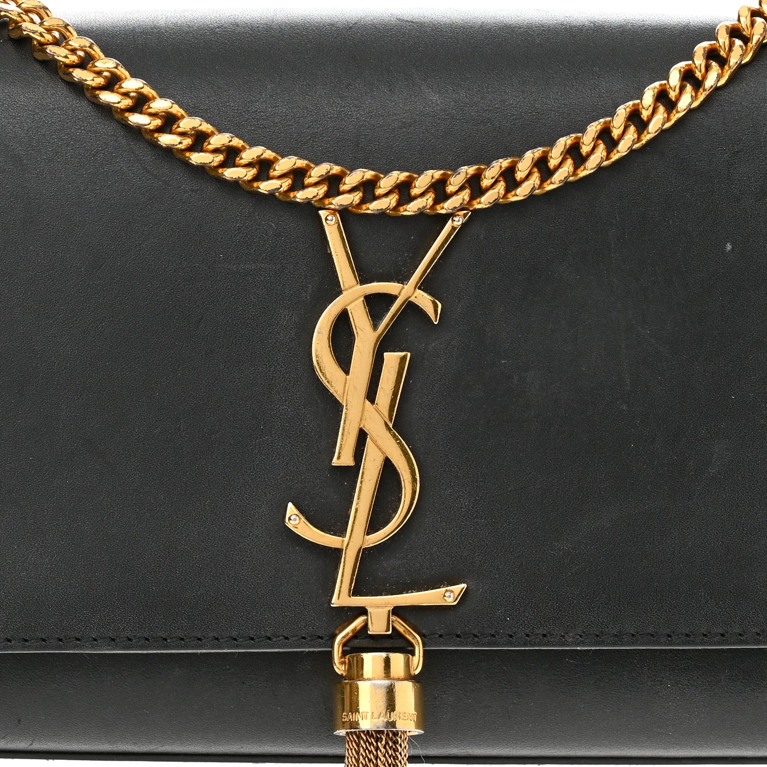Saint Laurent Calfskin Small Classic Monogram Kate Tassel Satchel Black 8 of 11