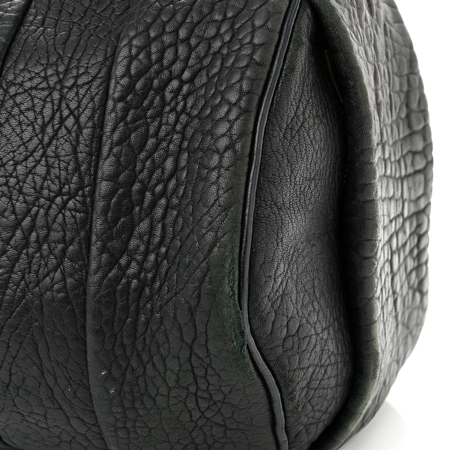 Pebbled Lambskin Rocco Black Antique Brass Hardware