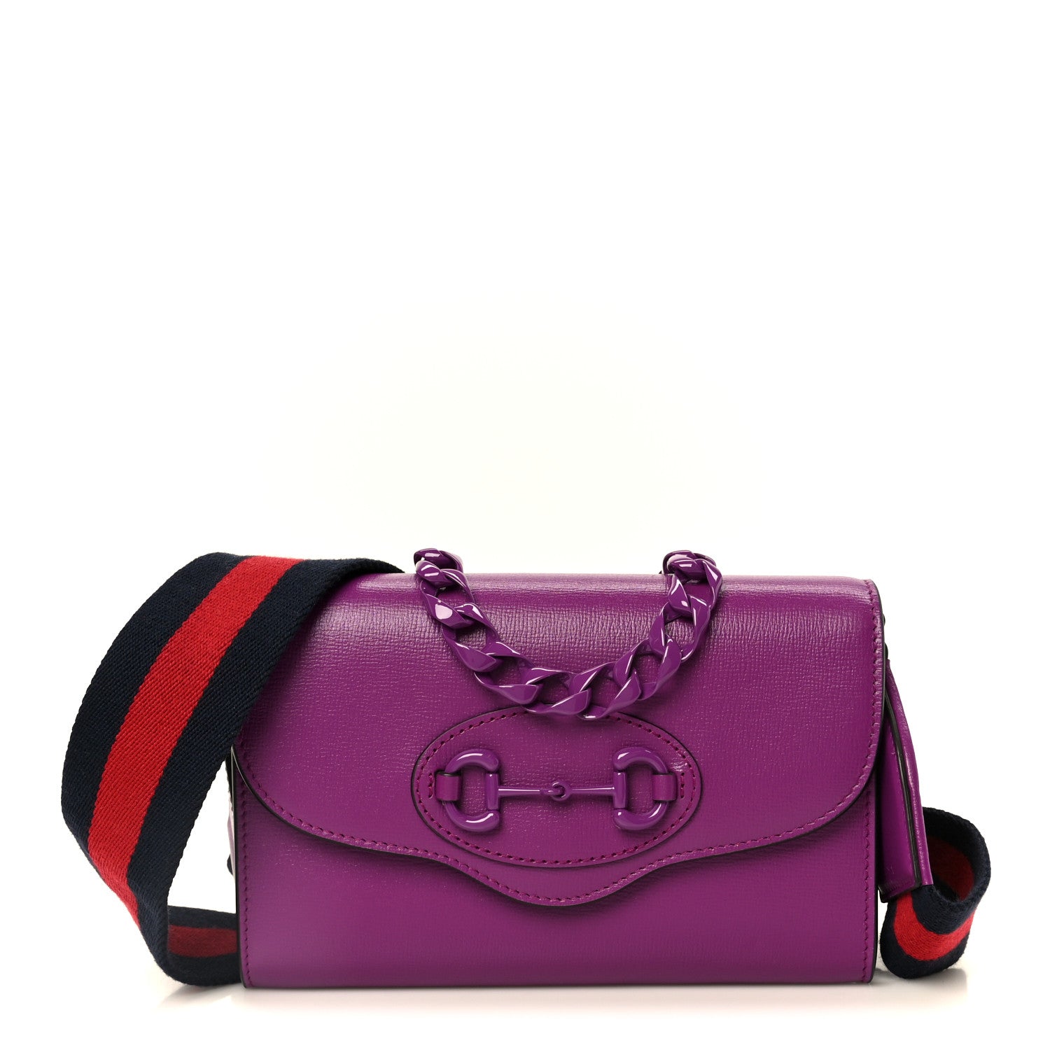 Gucci Azalea Calfskin Web Small Horsebit 1955 Crossbody Bag Spicy Cyclamin 1 of 11