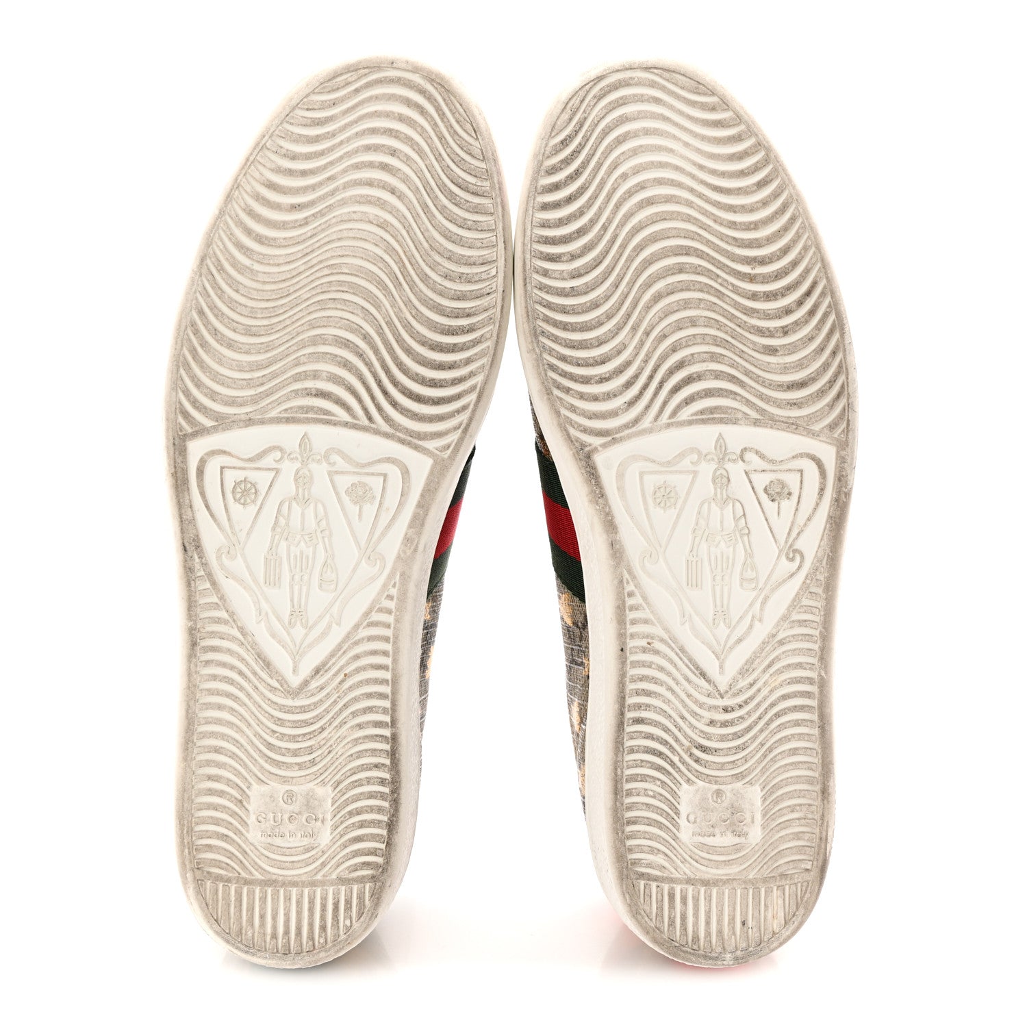 Gucci GG Supreme Monogram Bees Ayers Web Womens Ace Sneakers 39 Beige Oro Green Red 6 of 9