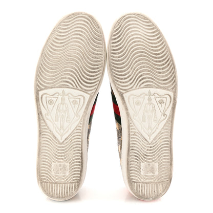 Gucci GG Supreme Monogram Bees Ayers Web Womens Ace Sneakers 39 Beige Oro Green Red 6 of 9